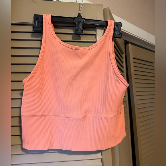 Lululemon bright orange crop top & sports bra - Picture 1 of 3